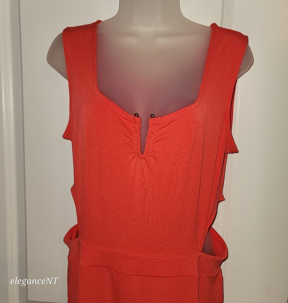 Bold Elements Orange Sleeveless Jumpsuit Sz: Large - Picture 10 of 12